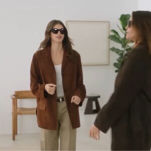 Zara Chocolate Suede Blazer